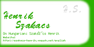 henrik szakacs business card